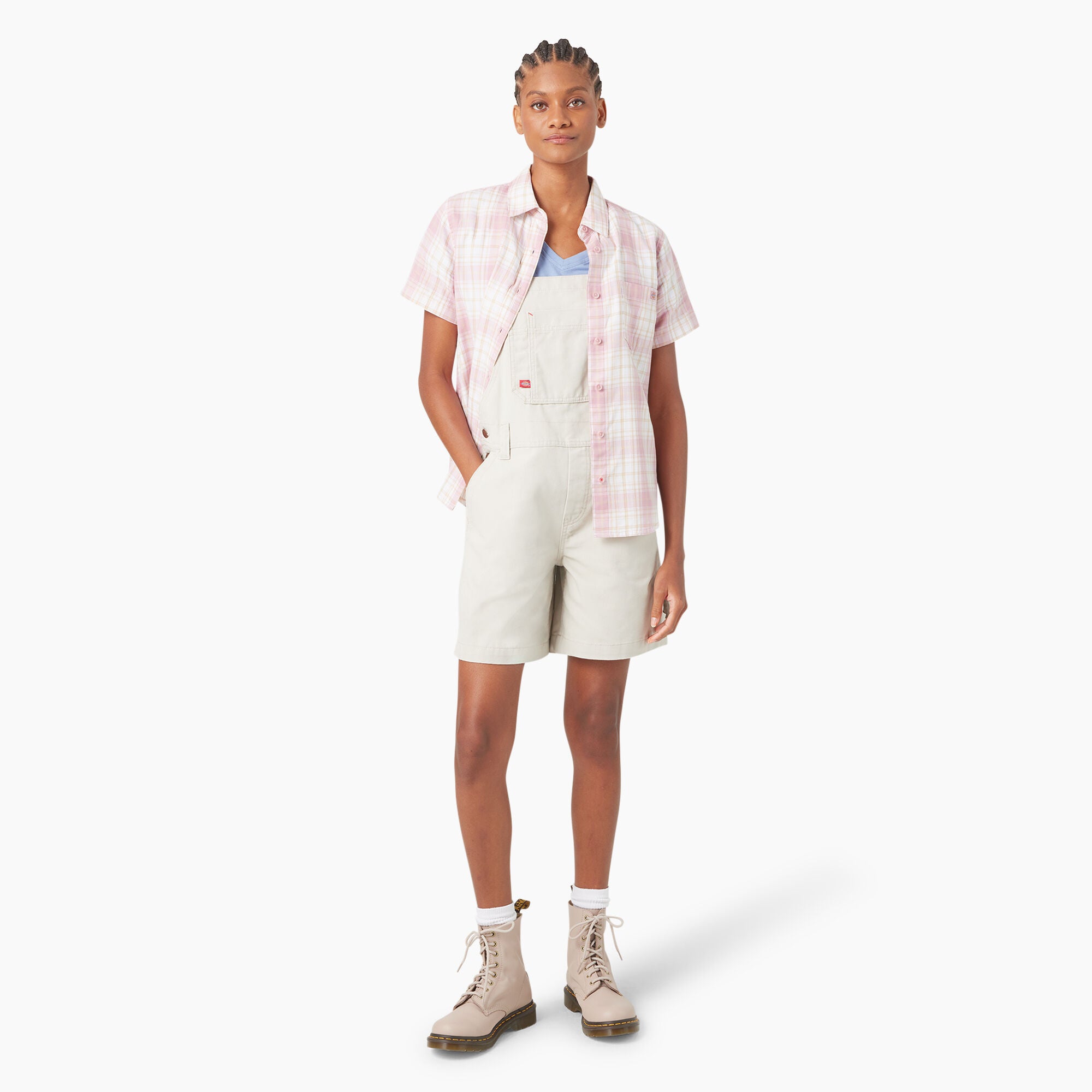 Women's Relaxed Fit Bib Shortalls. 7 - Image 5