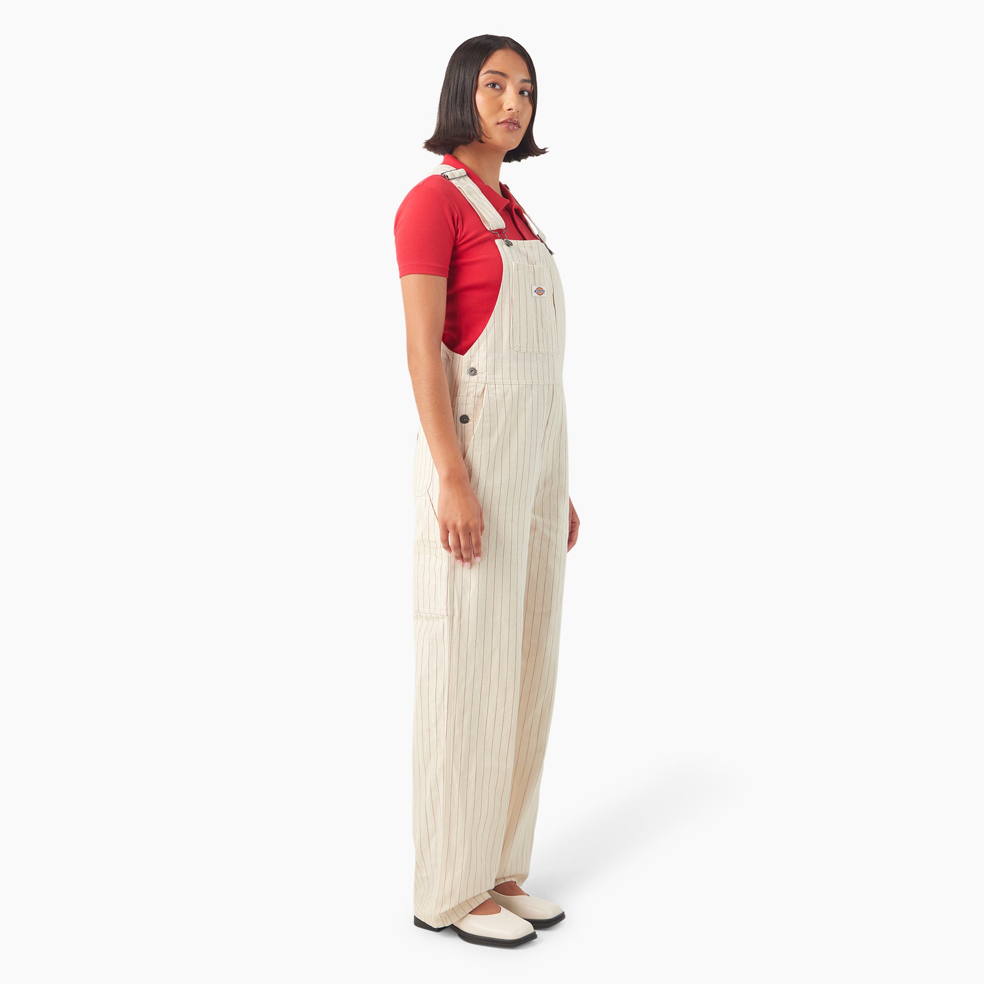 Women's Pinstripe Service Bib Overalls - Image 4
