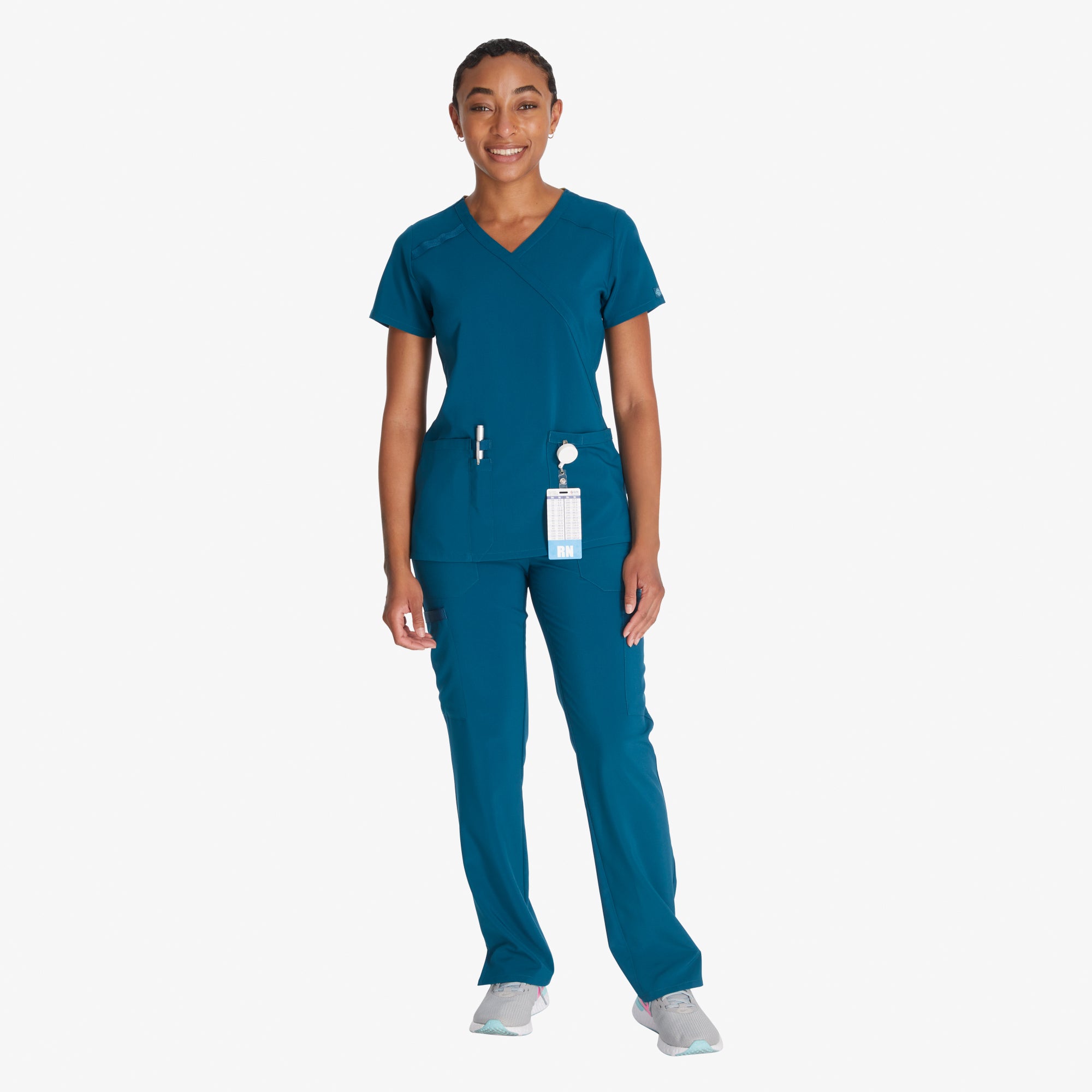 Women's EDS Essentials Mock Wrap Scrub Top - Image 5