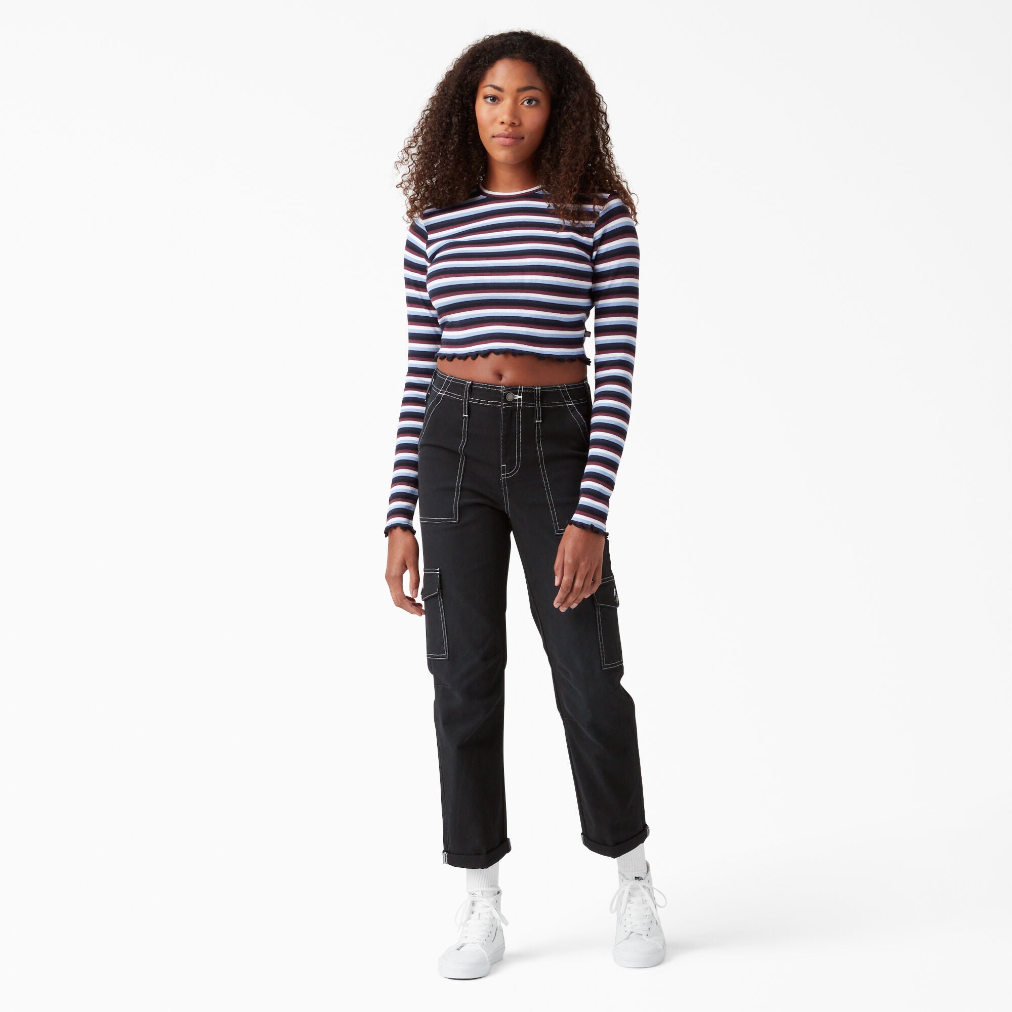Women's Skinny Fit Cuffed Cargo Pants - Image 4