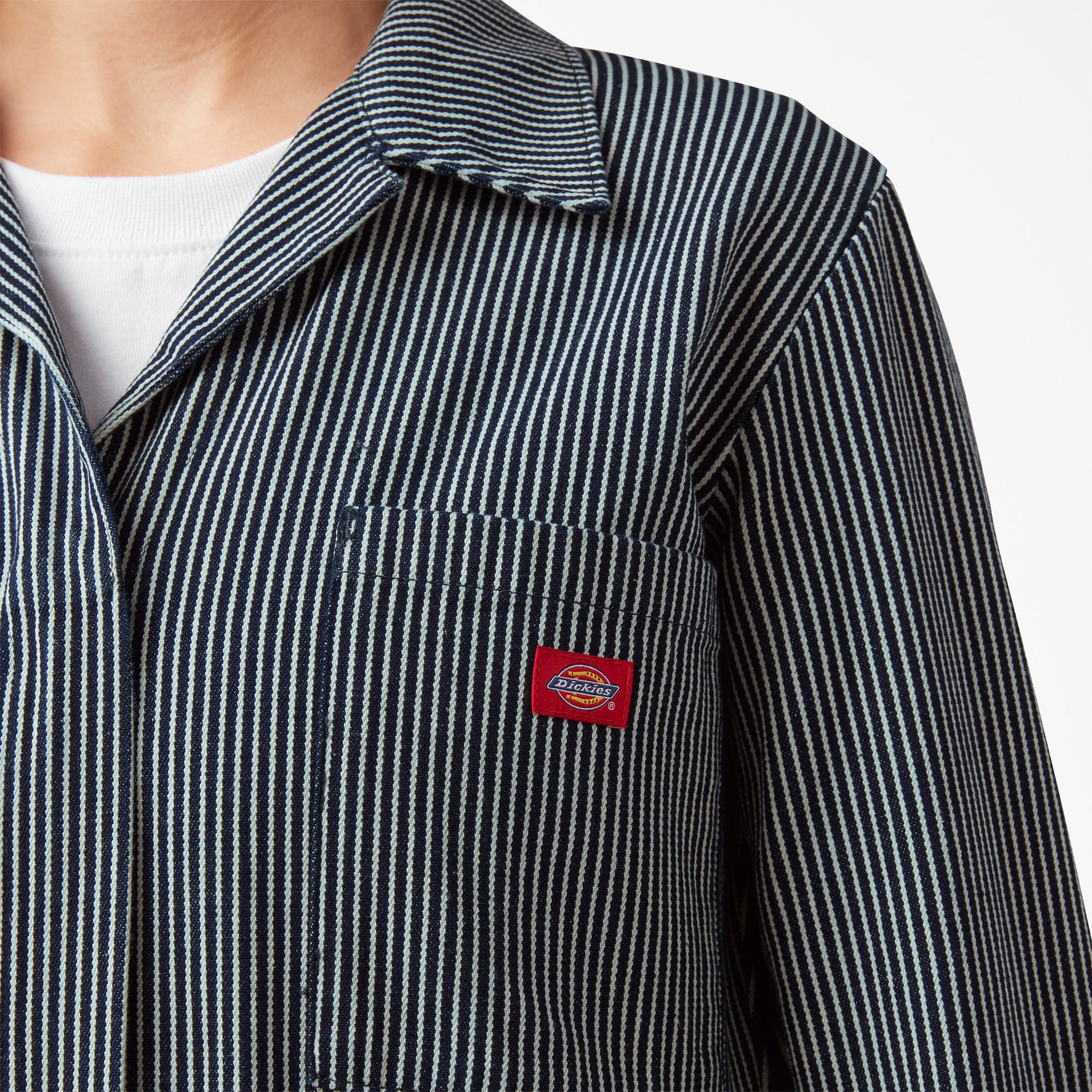 Women's Relaxed Fit Long Sleeve Hickory Stripe Coveralls - Image 5