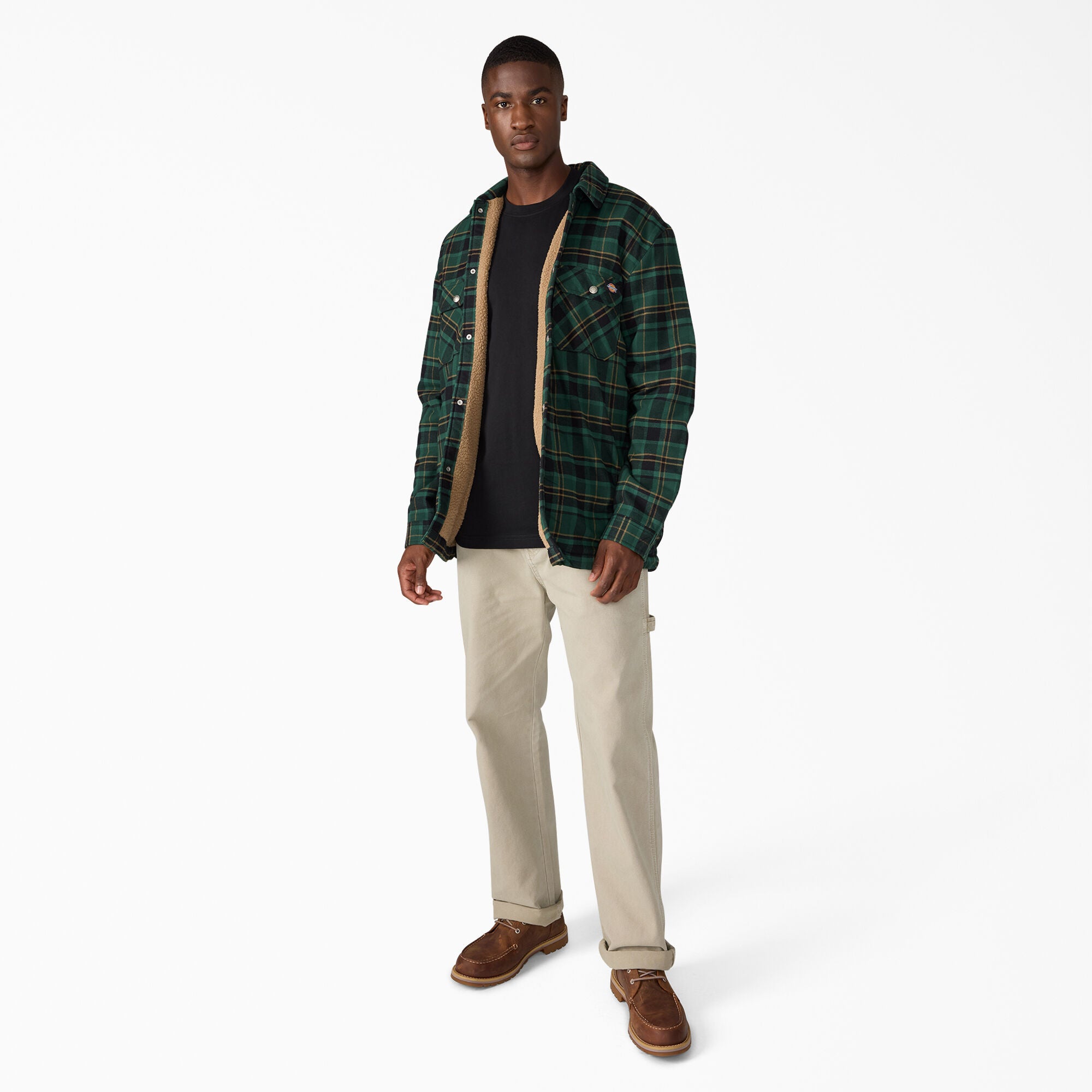 Water Repellent Fleece-Lined Flannel Shirt Jacket - Image 4