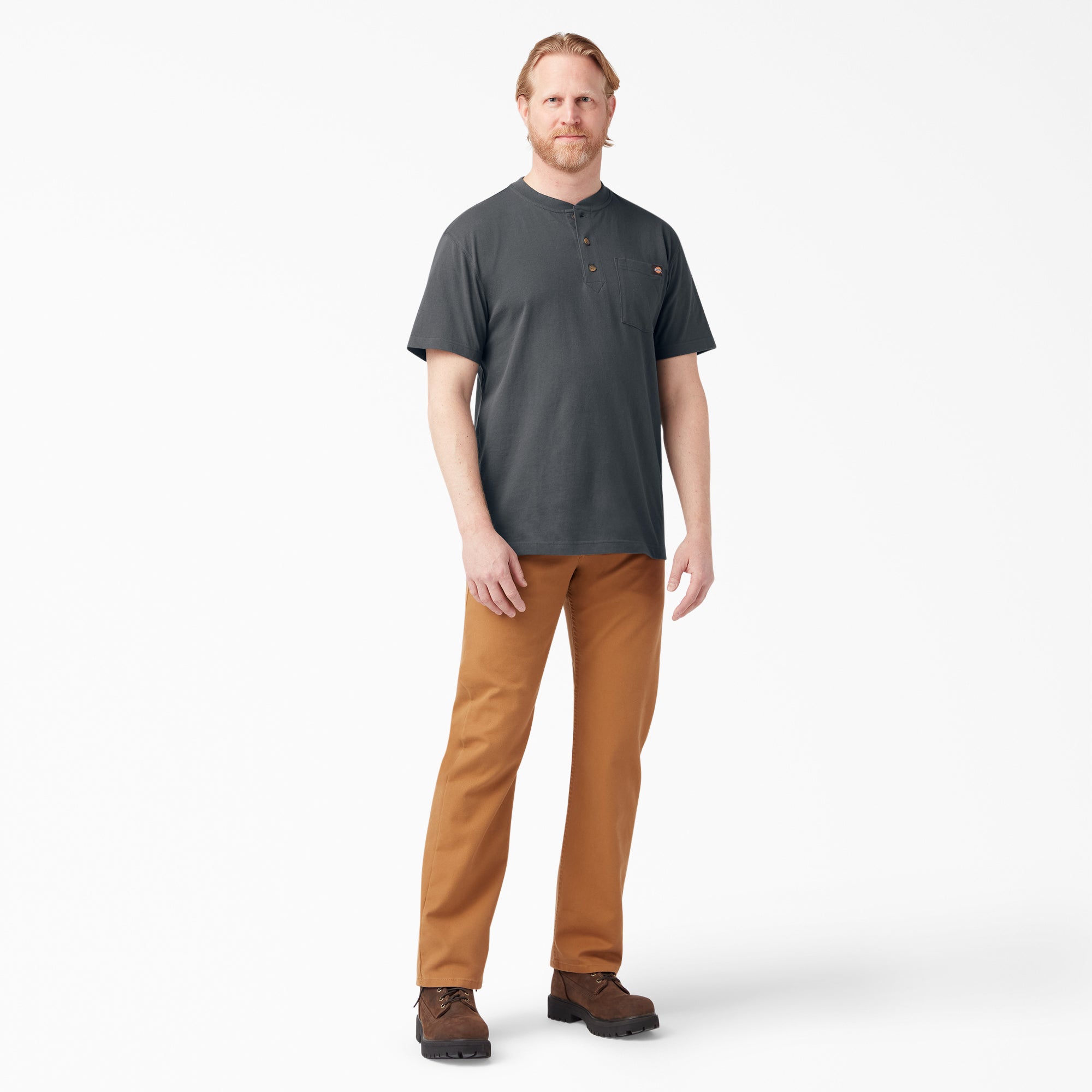 Heavyweight Short Sleeve Henley T-Shirt - Image 4